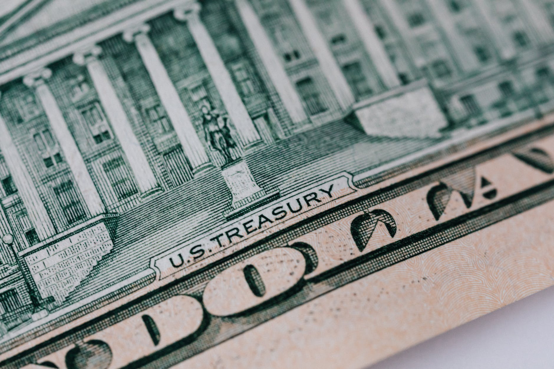 dollar banknote on white table