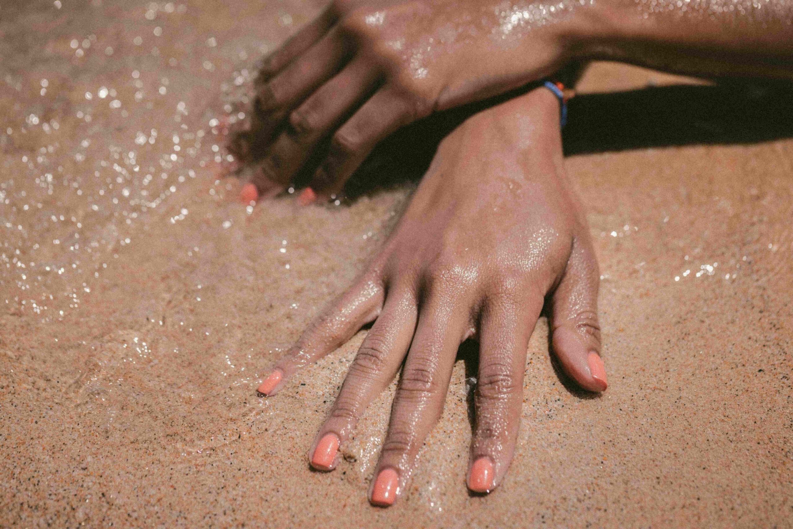 Beautiful nail on sand